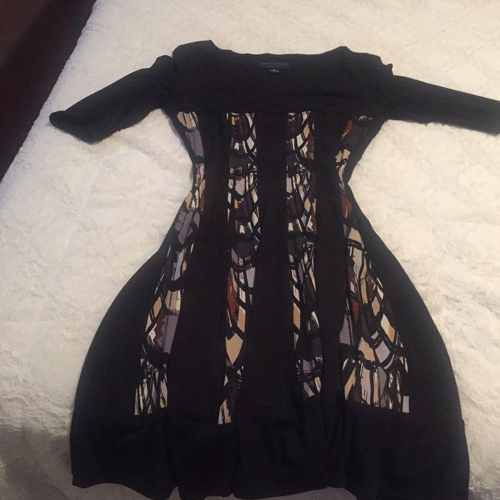 Fit and flare dark print dress